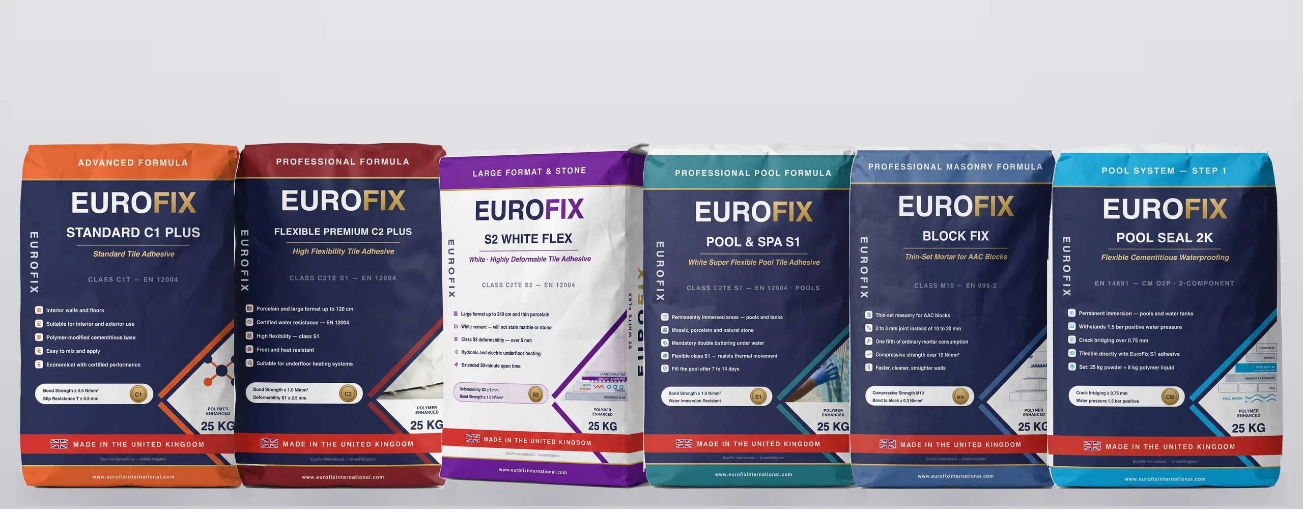 EuroFix tile adhesives and pool systems