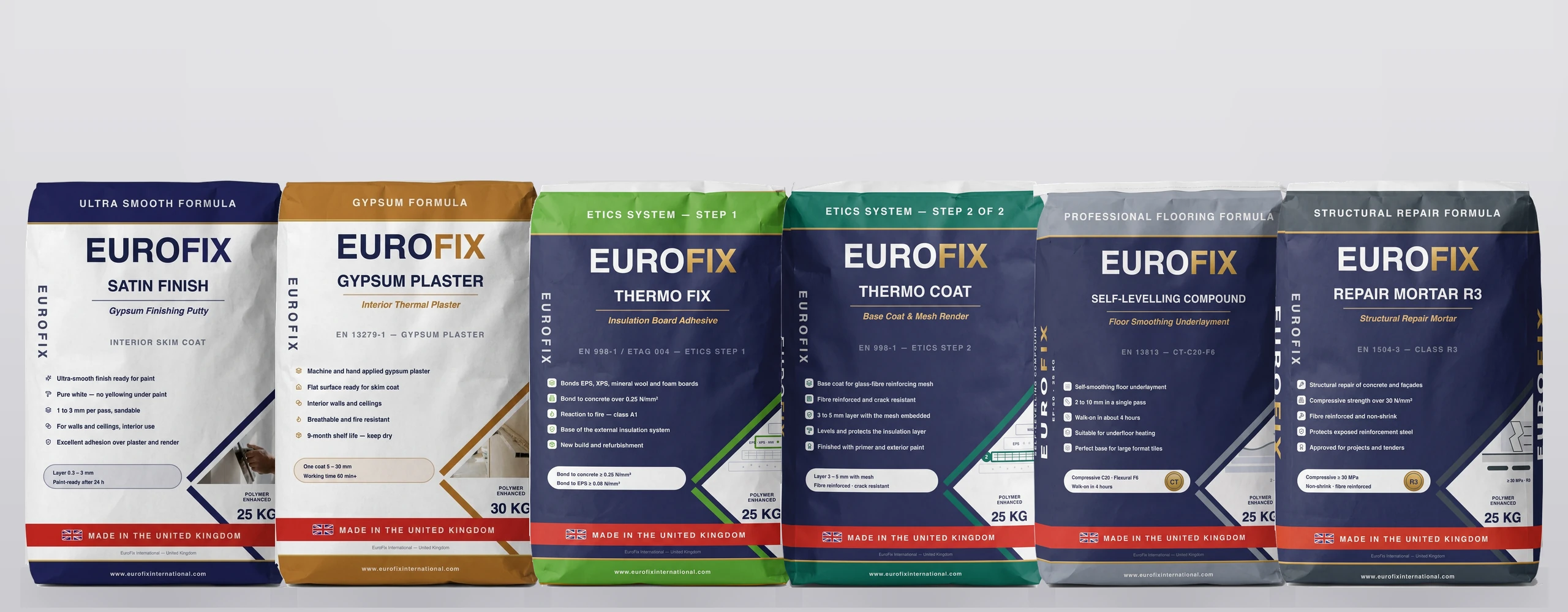 EuroFix plasters, thermal and floor systems